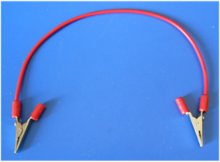 RED CONNECTION WIRES WITH CROCODILE CLIPS