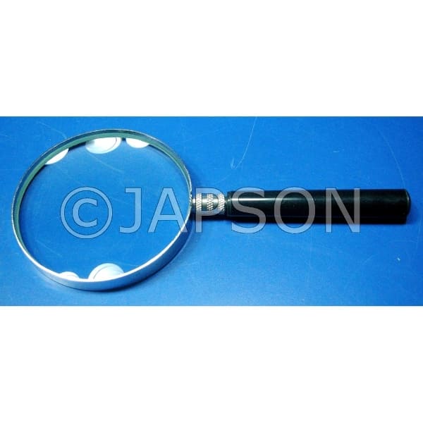 MAGNIFIER, METAL FRAME WITH PLASTIC HANDLE