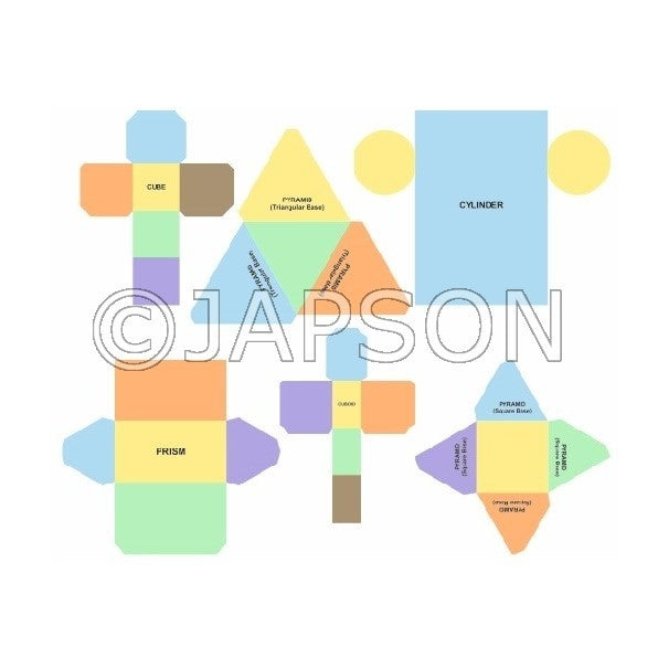 Paper Nets of Solid Shapes for School Maths Lab