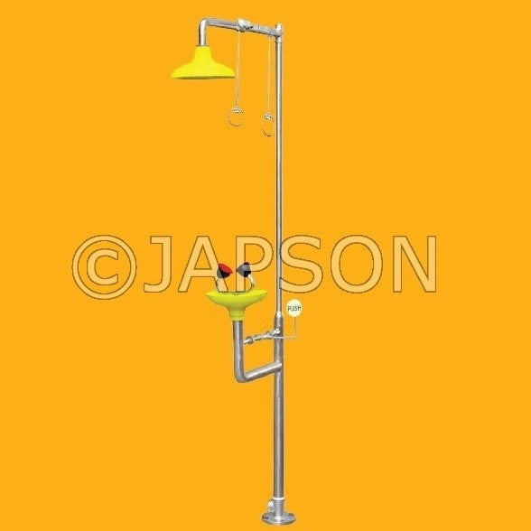 Safety Shower with Eye Wash, for Pharma & Lab