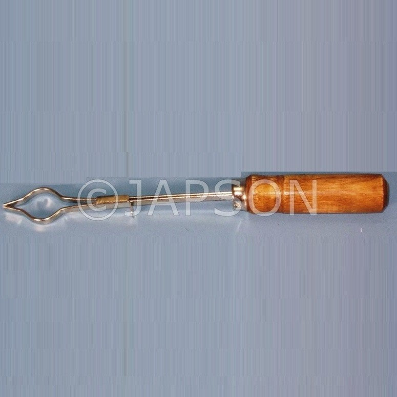 Test Tube Holder, Metallic with a Wooden handle