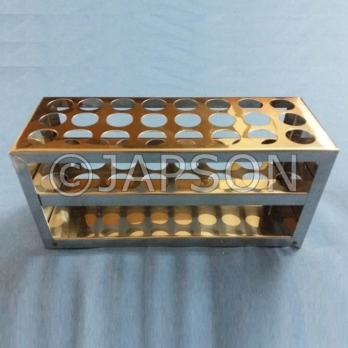 Test Tube Stand, Aluminium/Stainless Steel, 3 Tier