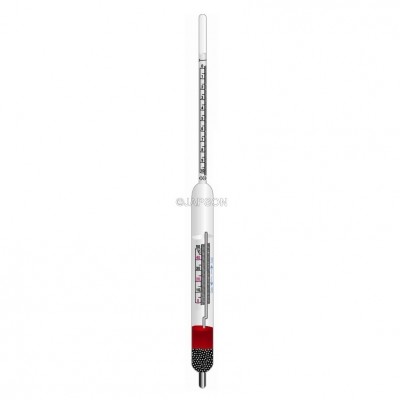 Hydrometer, Brix (°Bx), with built-in Thermometers (Thermohydrometer)